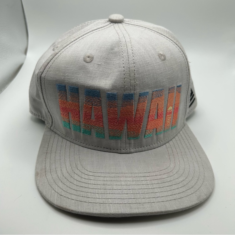 Oahu Gear Aloha Hat Snapback Trucker Rainbow Logo Gray Hawaii Surf Beach Men
